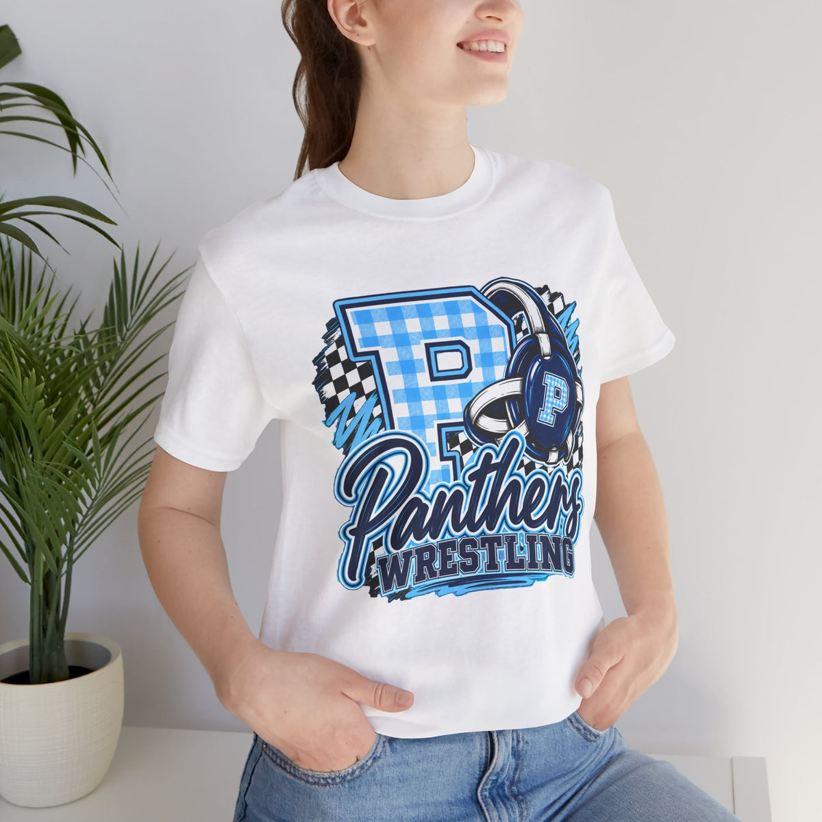 Panthers Wrestling Gingham Tee
