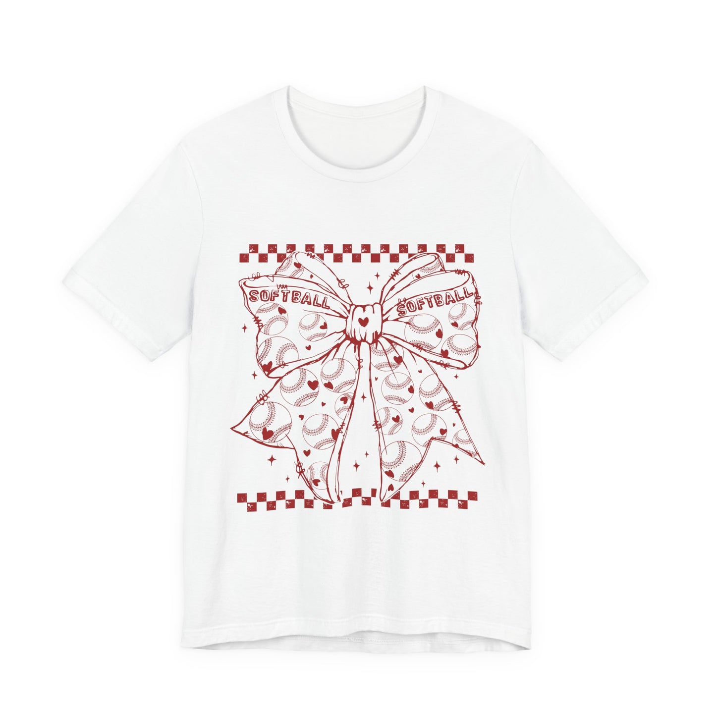 Red Softball Tee with Bow