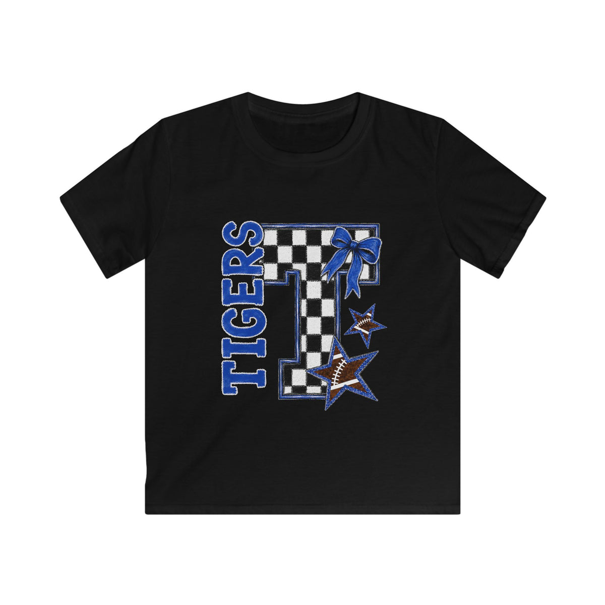 Youth Tigers Checkered ‘T' School Spirit Tee