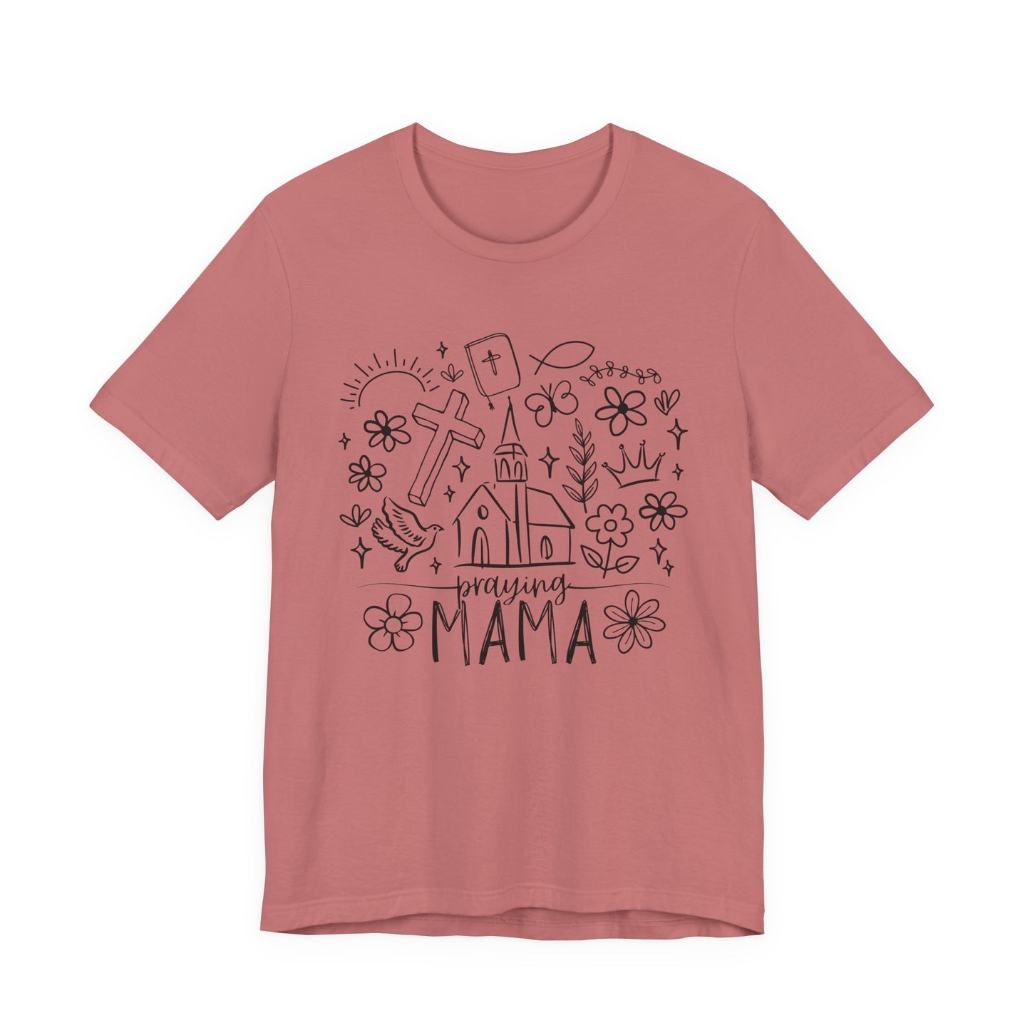 Praying Mama Black Print Tee