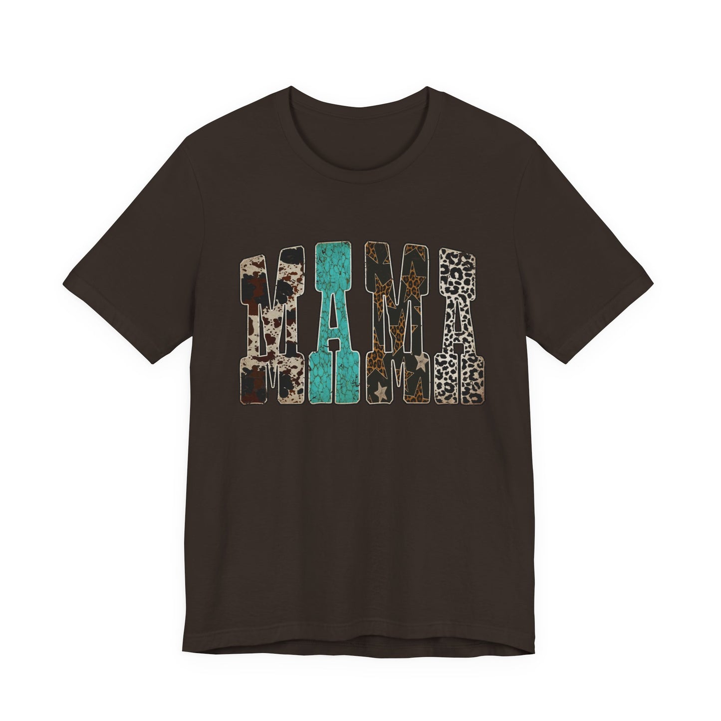 Mama Leopard Print Turquoise Tee