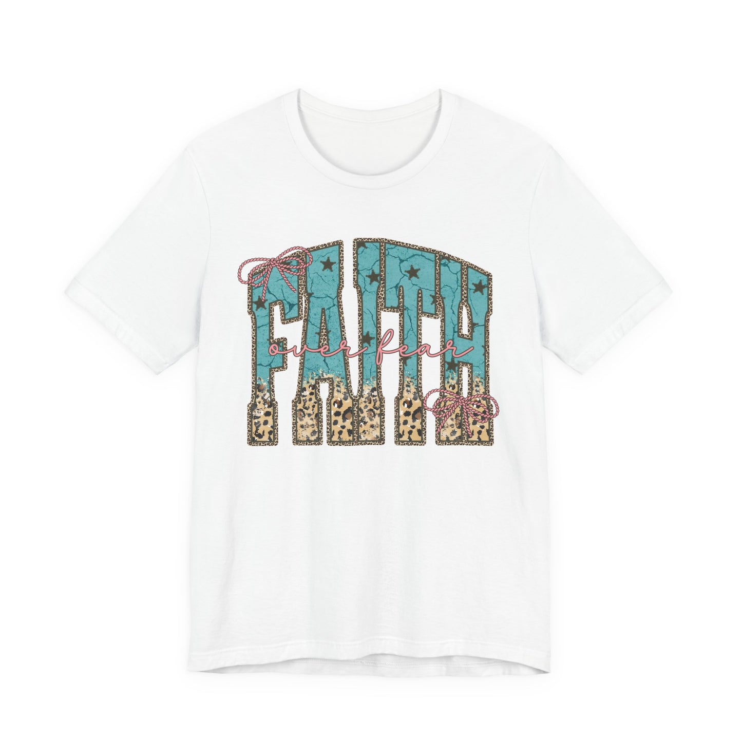 Turquoise Leopard Faith Tee