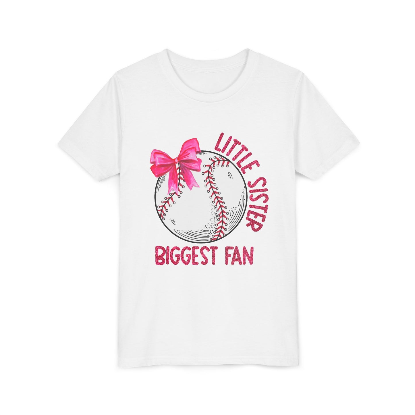 Youth Tee — "Little Sister Biggest Fan" Baseball Tee