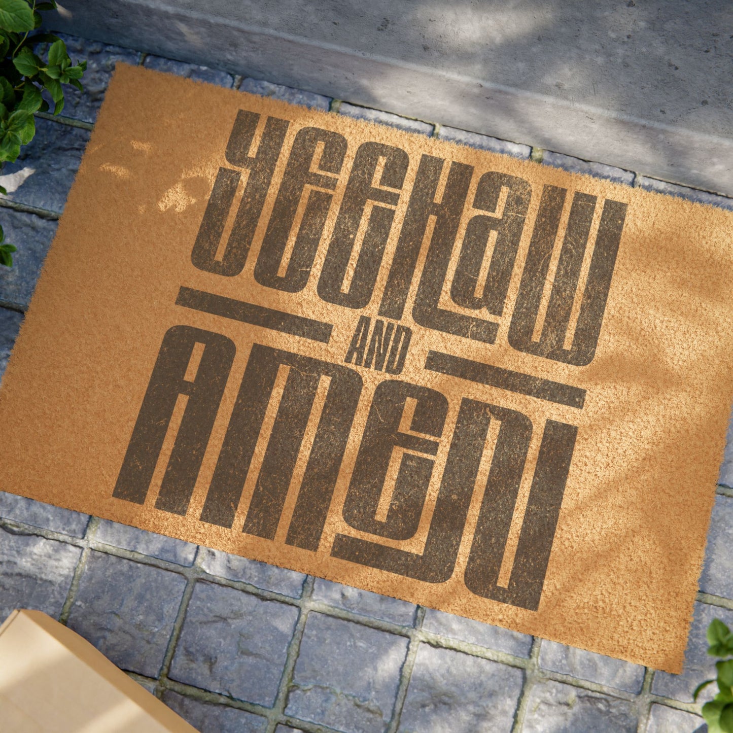 "Yeehaw and Amen" Rustic Western Welcome Mat
