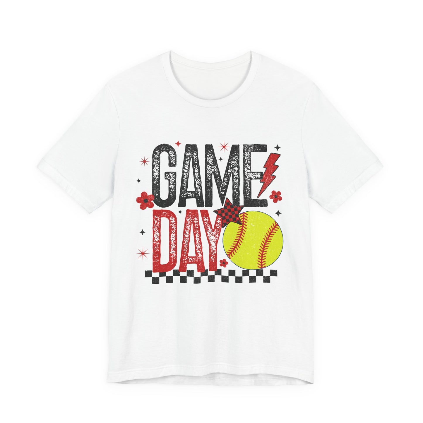 Game Day Softball Lightening Bolt Tee