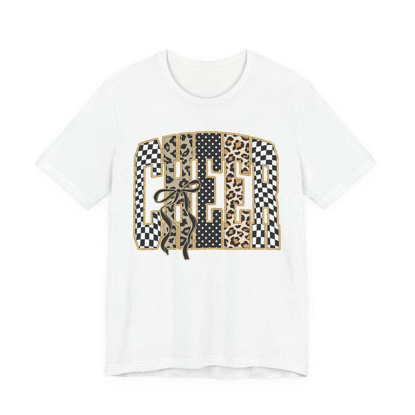 Cheer Leopard & Checkerboard Tee