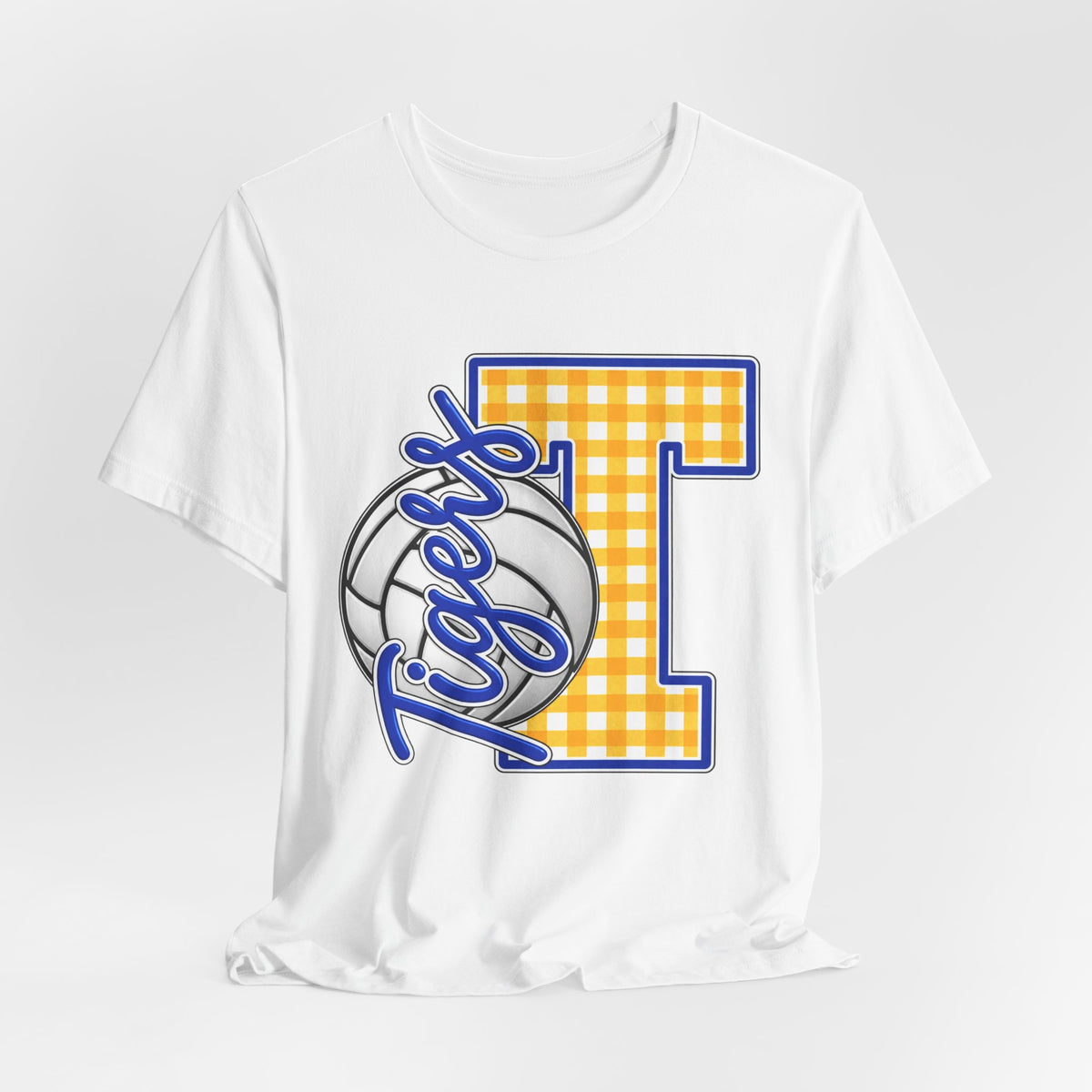 Tigers Volleyball Gingham Tee
