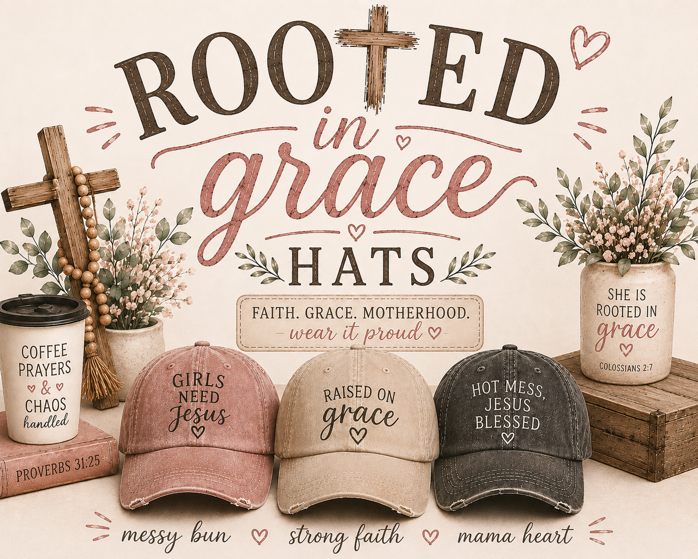 Rooted in Grace Hats