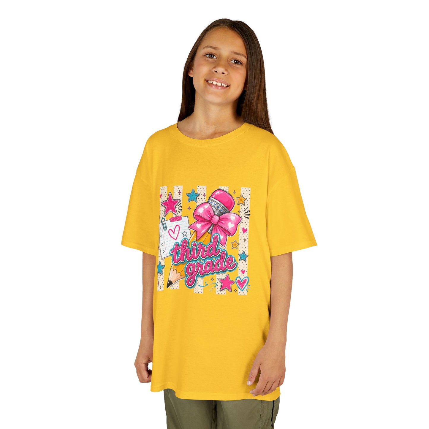 Third Grade Pink Bow Back-to-School Tee