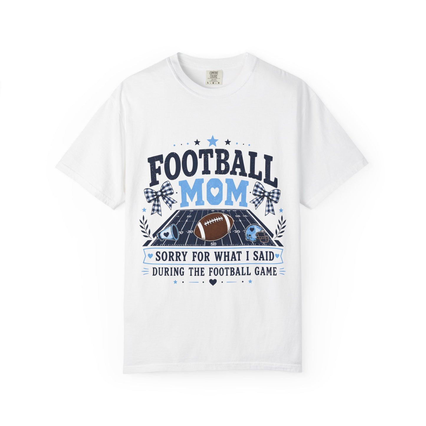 Navy/Light Blue Football Mom Tee