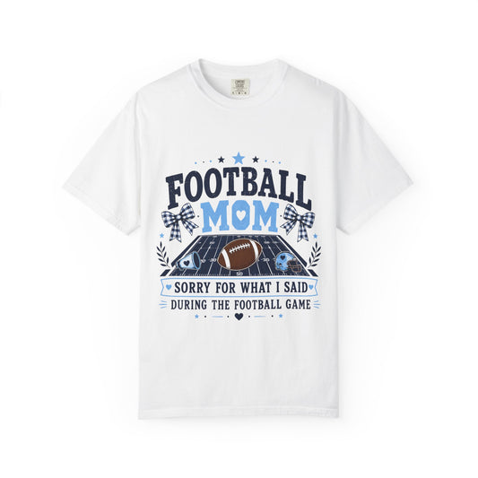 Navy/Light Blue Football Mom Tee