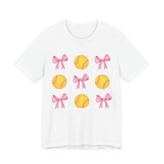 Pink Bow Softball Tee