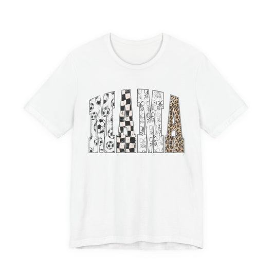 Black & White Checker, Floral, Leopard Soccer Tee