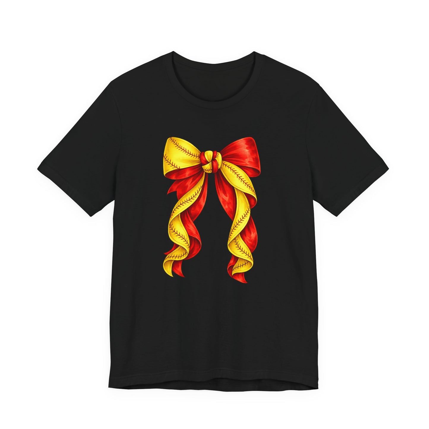 Trendy Red & Yellow Bow Tee