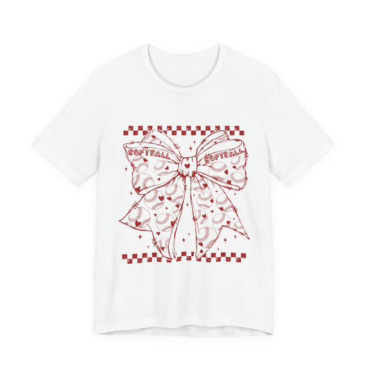 Red Softball Tee with Bow