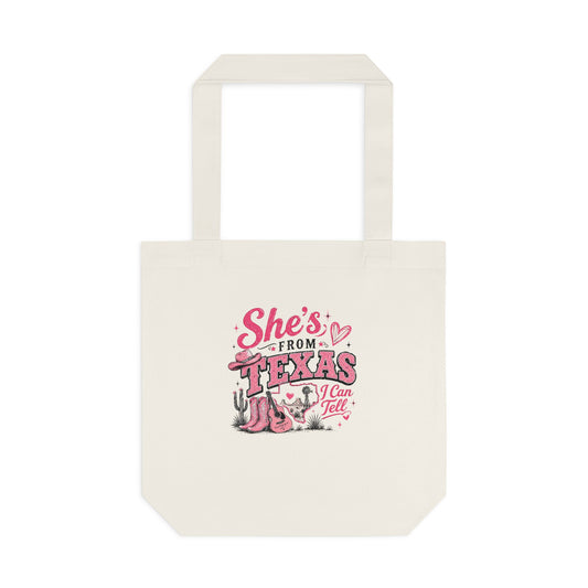 “She’s From Texas” Cotton Tote Bag