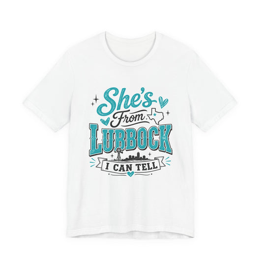 “She’s From Lubbock” Turquoise Tee