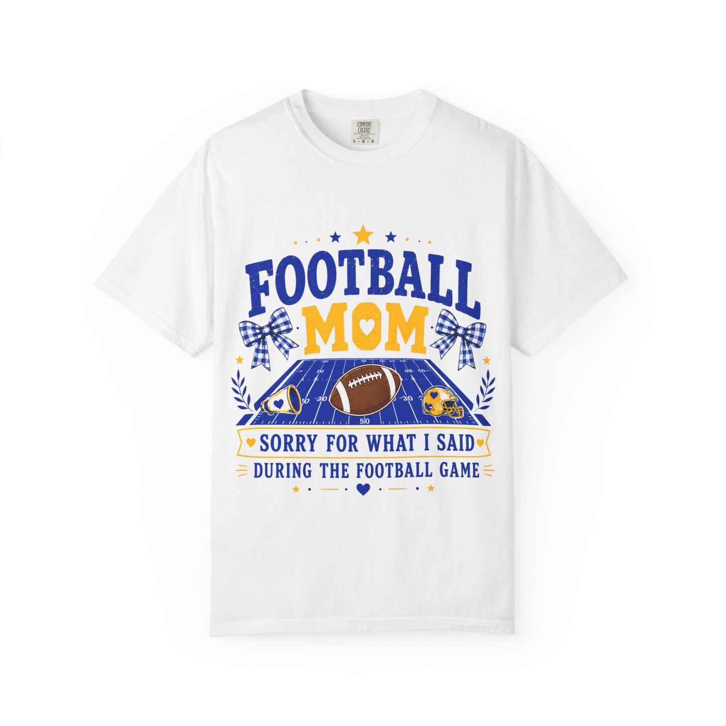 Blue/Gold Football Mom Tee