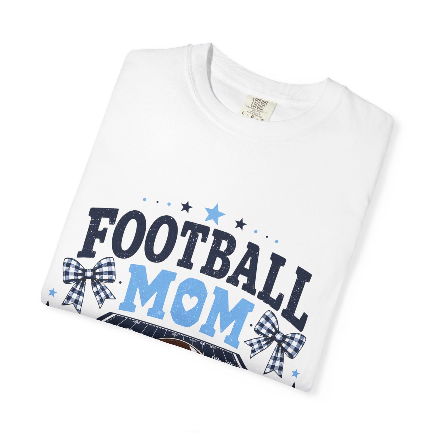 Navy/Light Blue Football Mom Tee