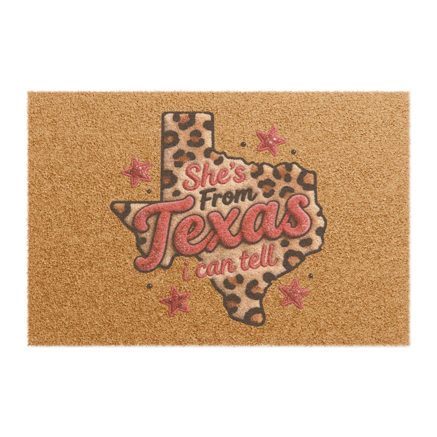 She’s From Texas Leopard Doormat