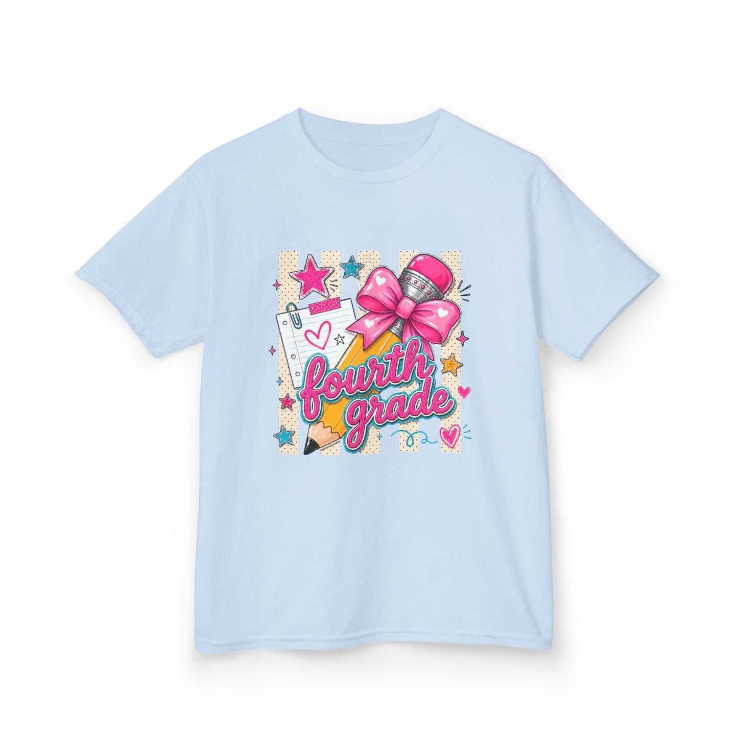 Fourth Grade Pink Bow Back-to-School Tee