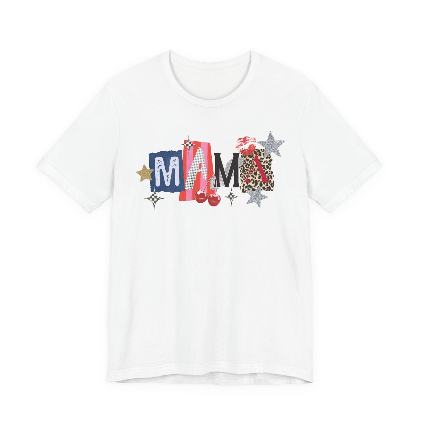 Retro Pop Art Leopard & Floral 'MAMA' Tee