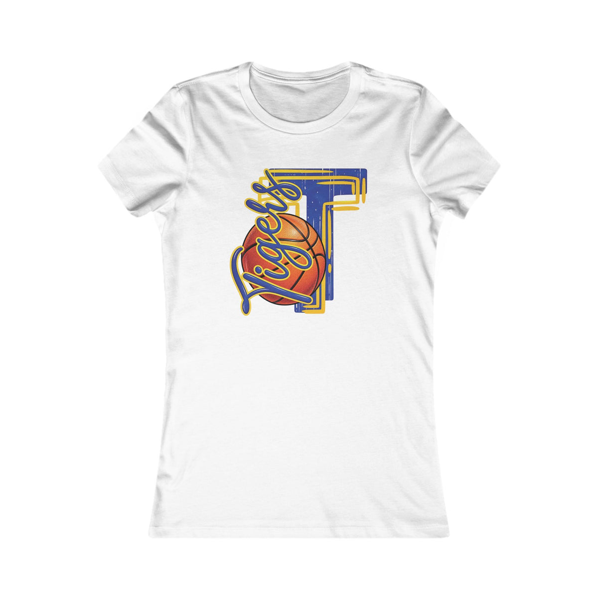 Vintage Letter T Style Basketball Fitted Shirt