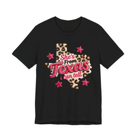 She's From Texas Leopard State Tee