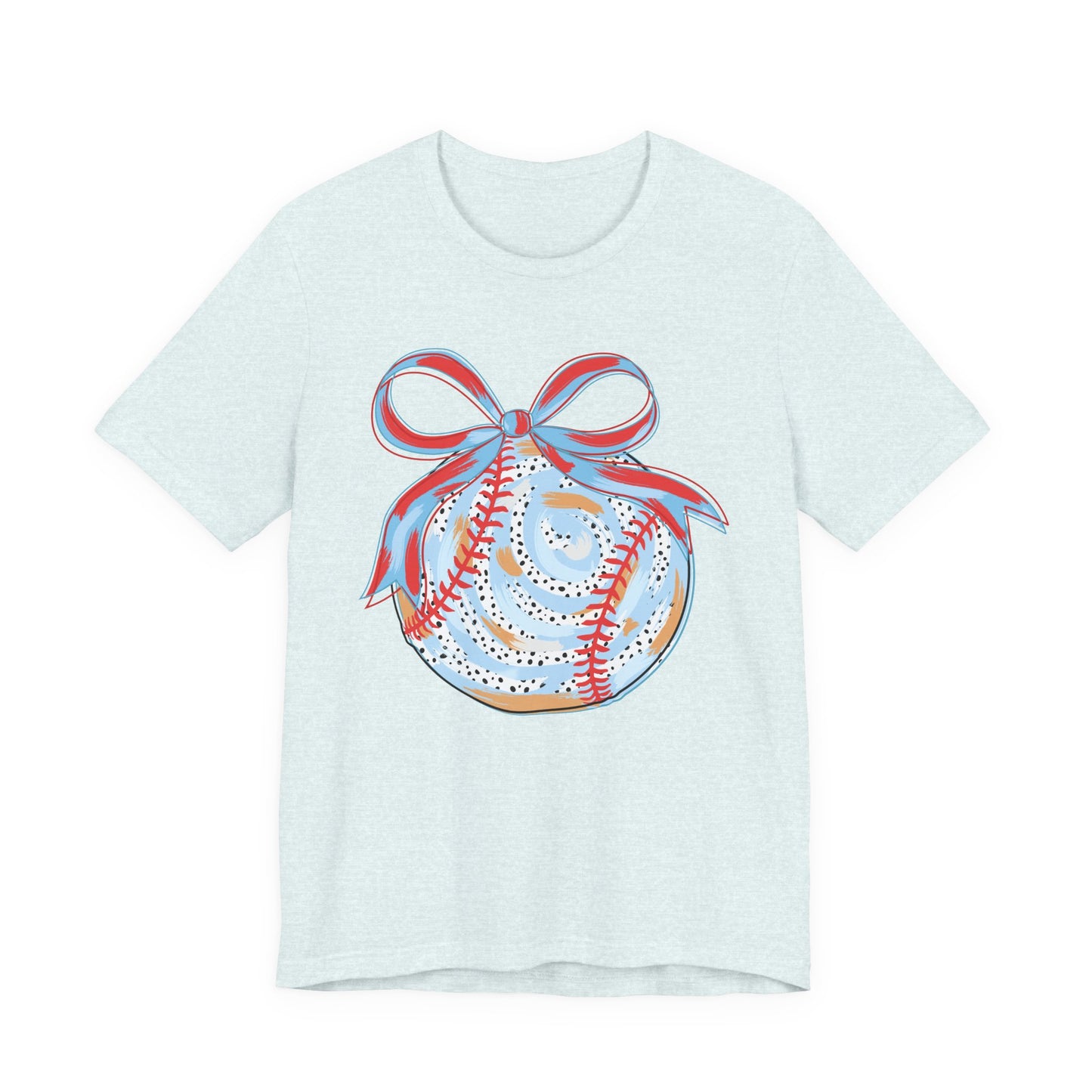 Baseball with Red & Blue Bow Tee