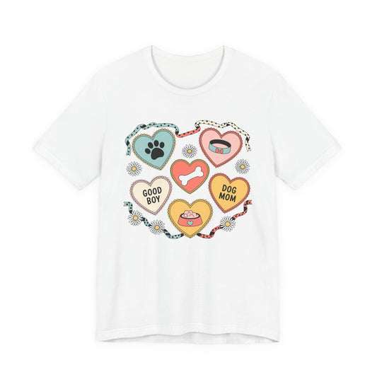 Dog Mom Heart Candy Tee