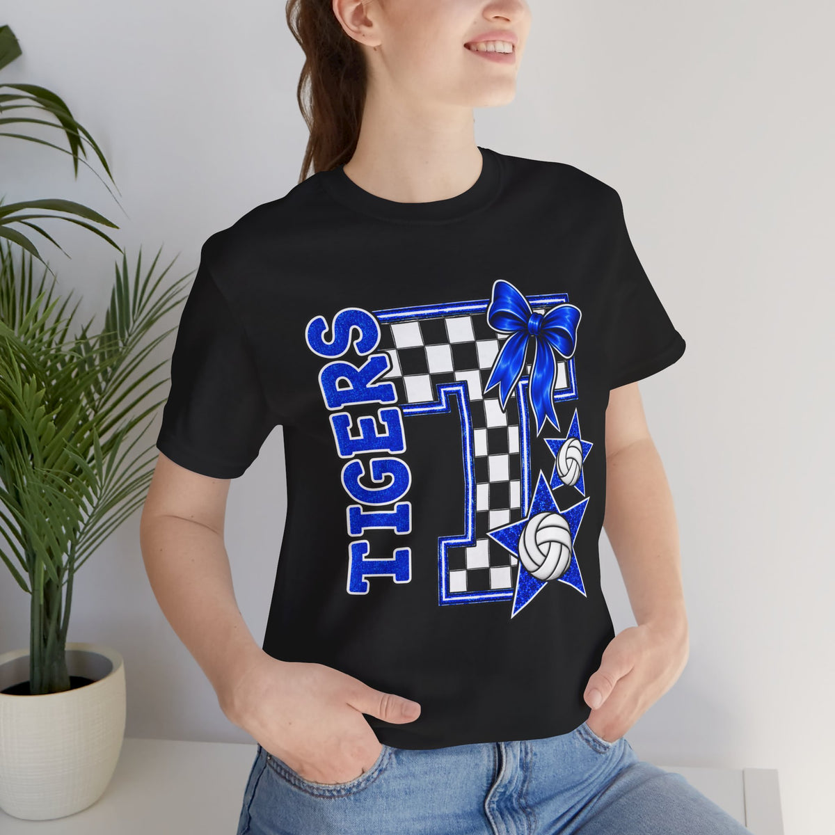 Tigers Checkered Volleyball Tee
