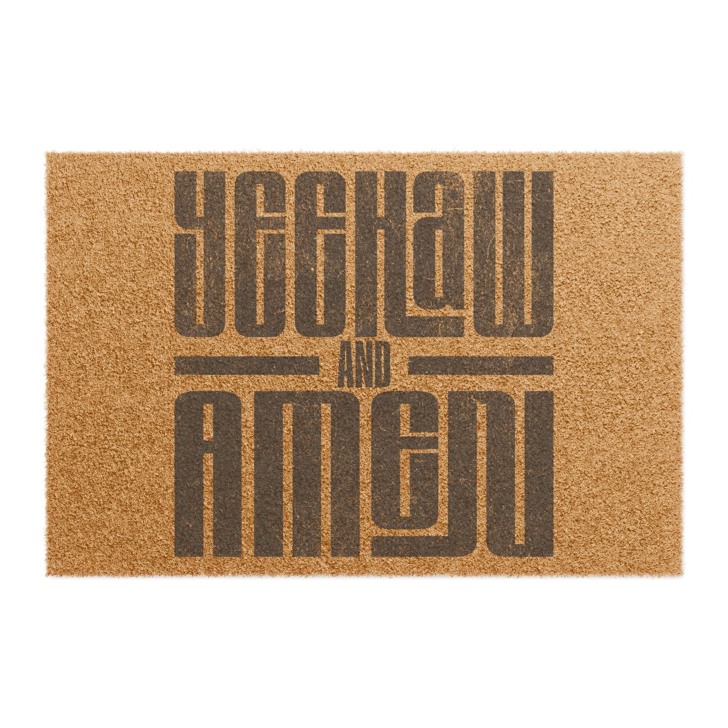 "Yeehaw and Amen" Rustic Western Welcome Mat