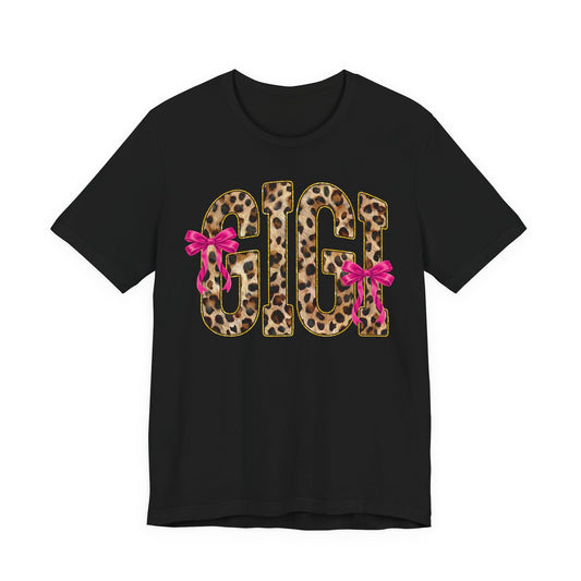 Gigi Leopard Tee with Pink Bows
