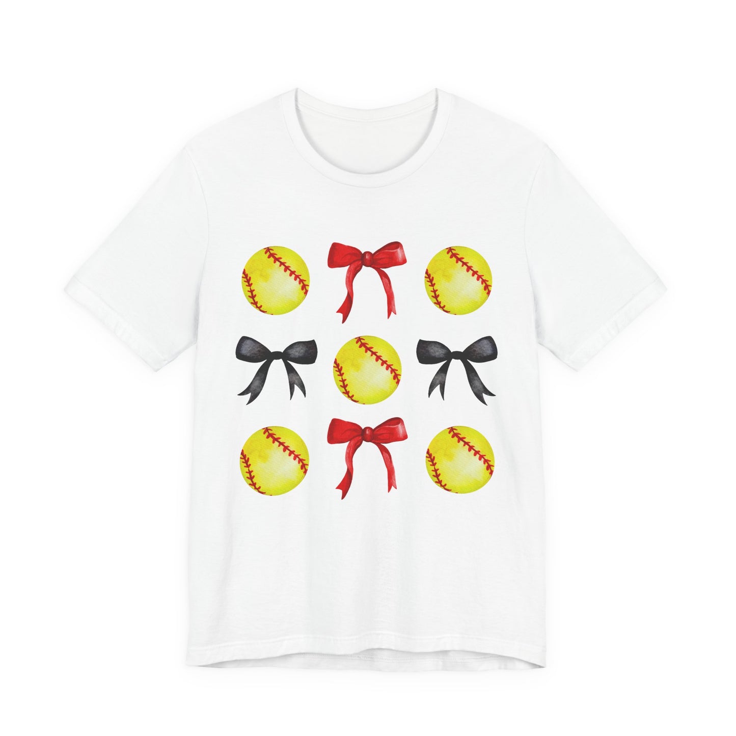 Red & Black Bows Softball Tee