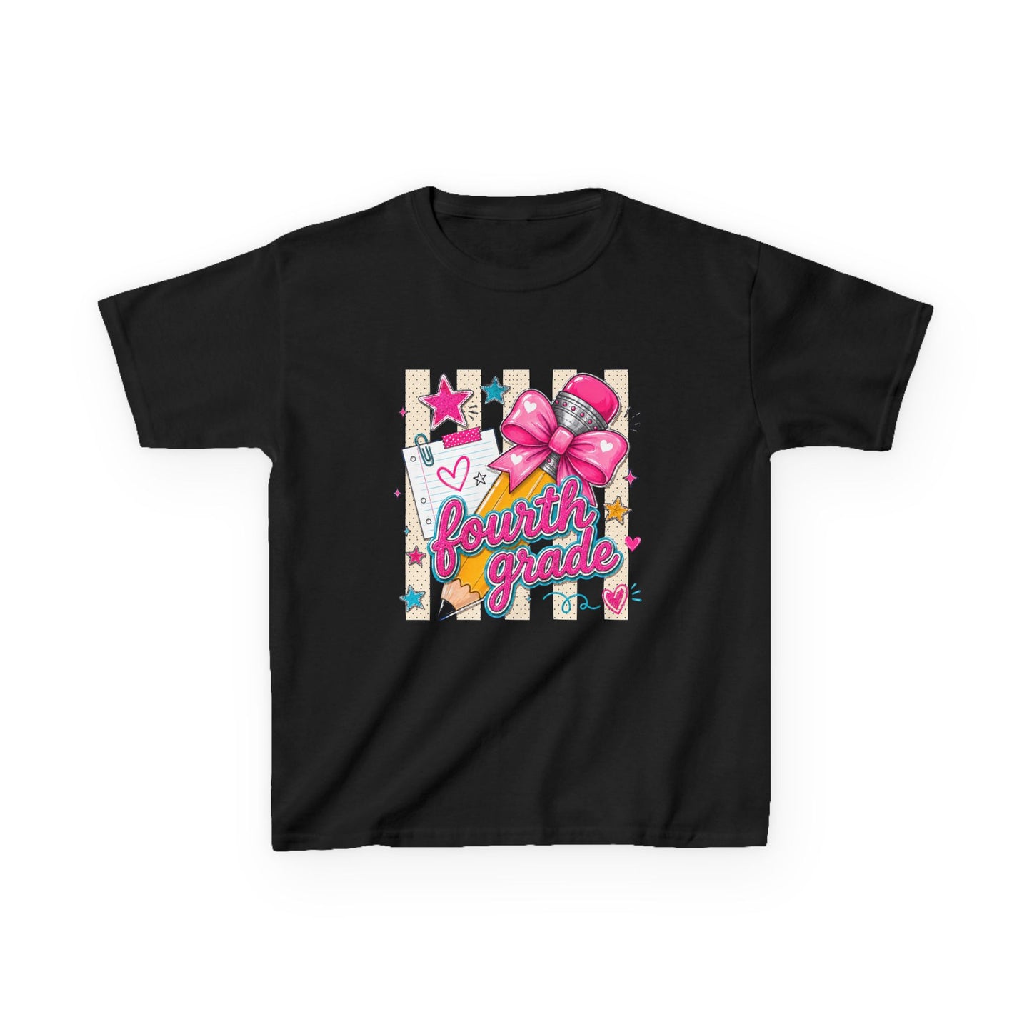 Fourth Grade Pink Bow Back-to-School Tee