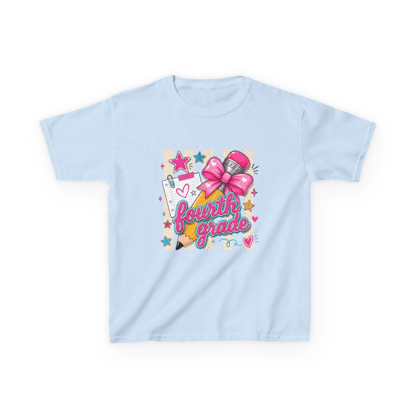 Fourth Grade Pink Bow Back-to-School Tee