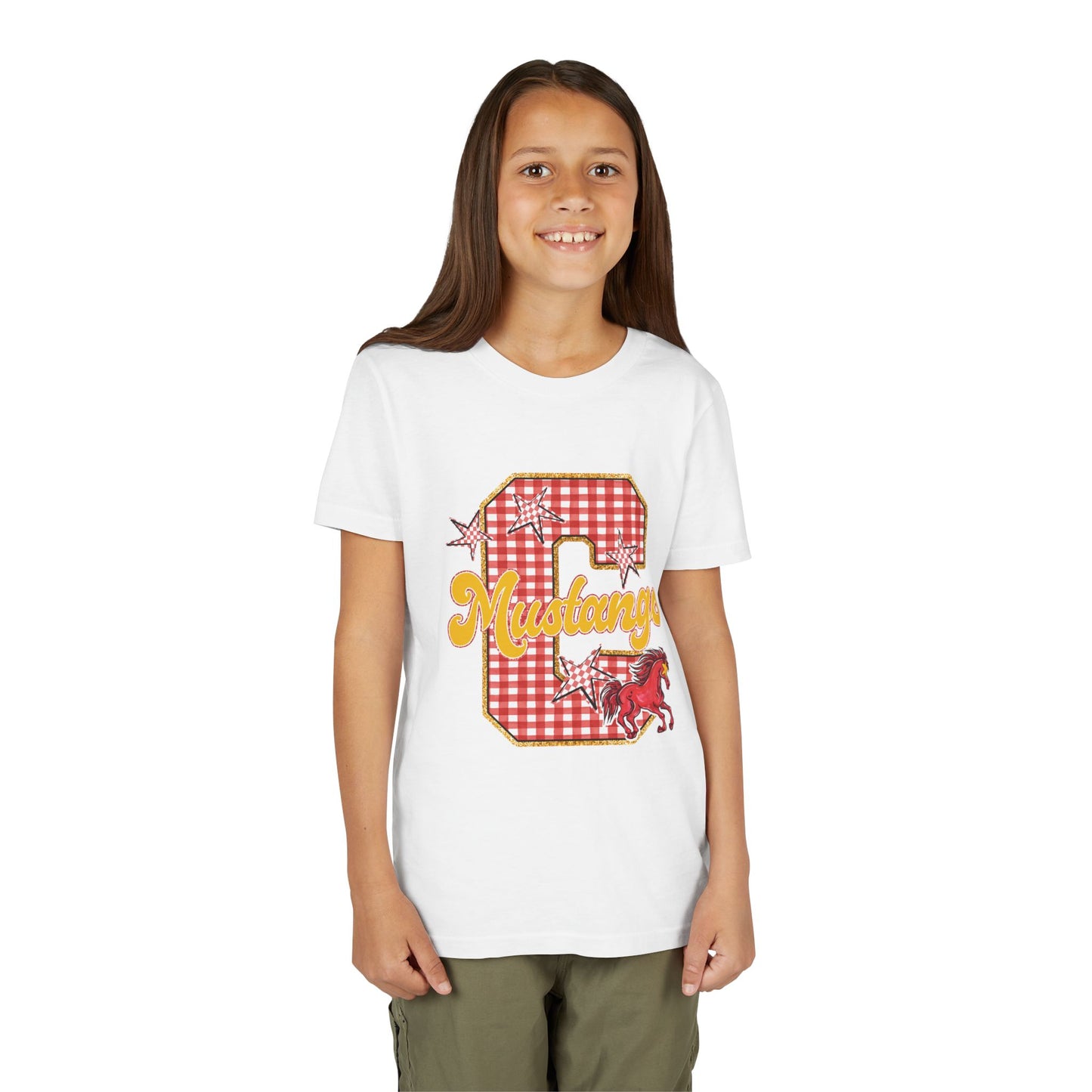 Youth Mustangs Gingham Tee