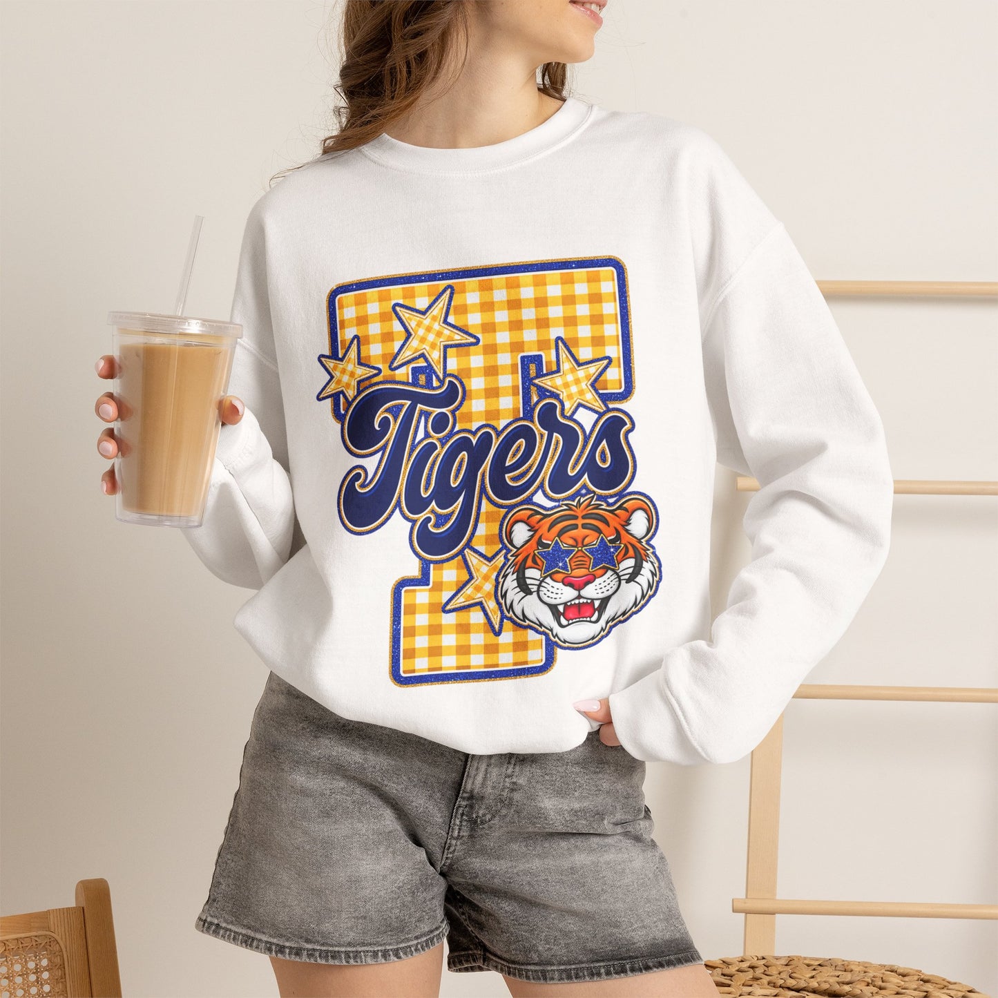 Frenship Tigers Gingham Sweatshirt