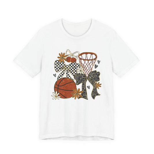 Basketball Floral Bow Tee
