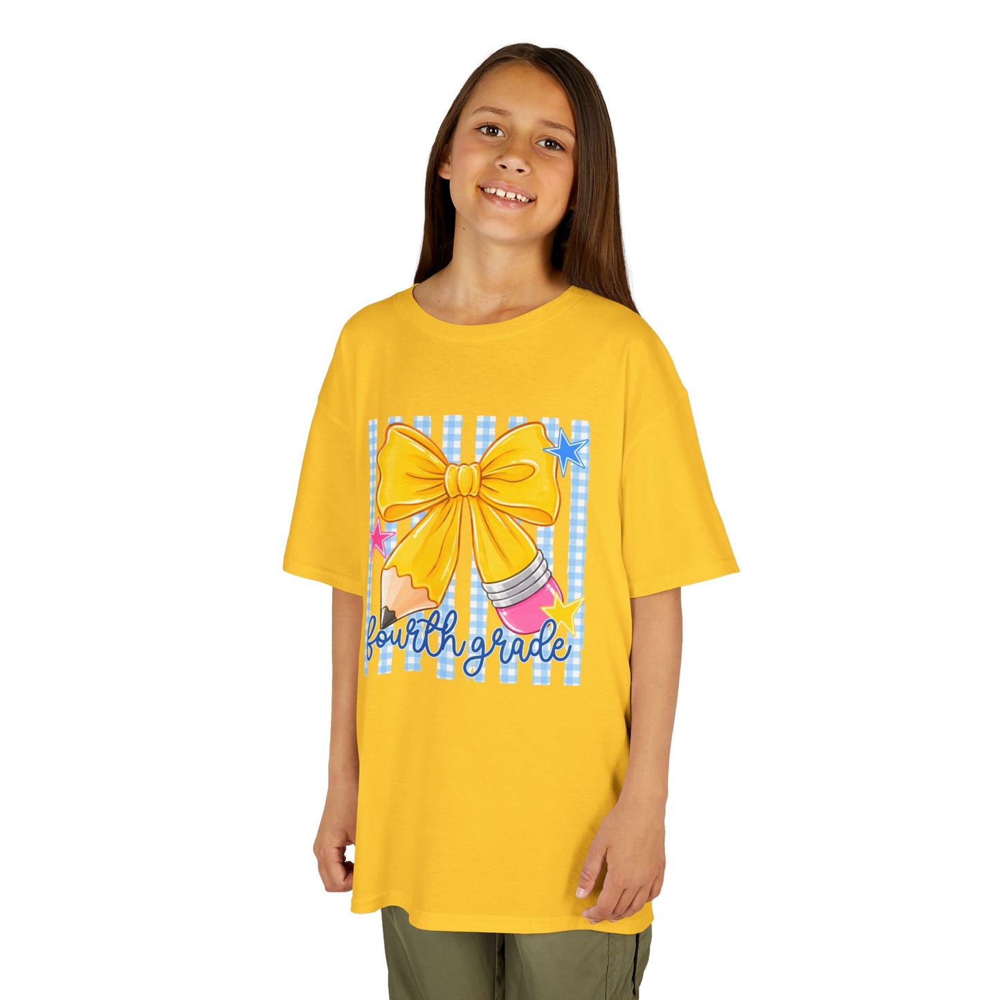 Fourth Grade - Yellow Bow & Pencils Tee