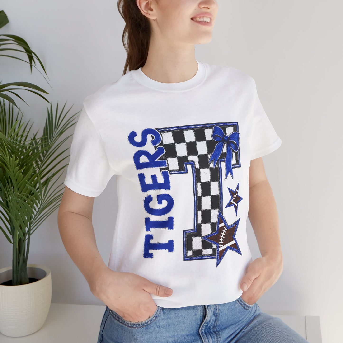 Tigers 'T' Checkerboard Ribbon Tee