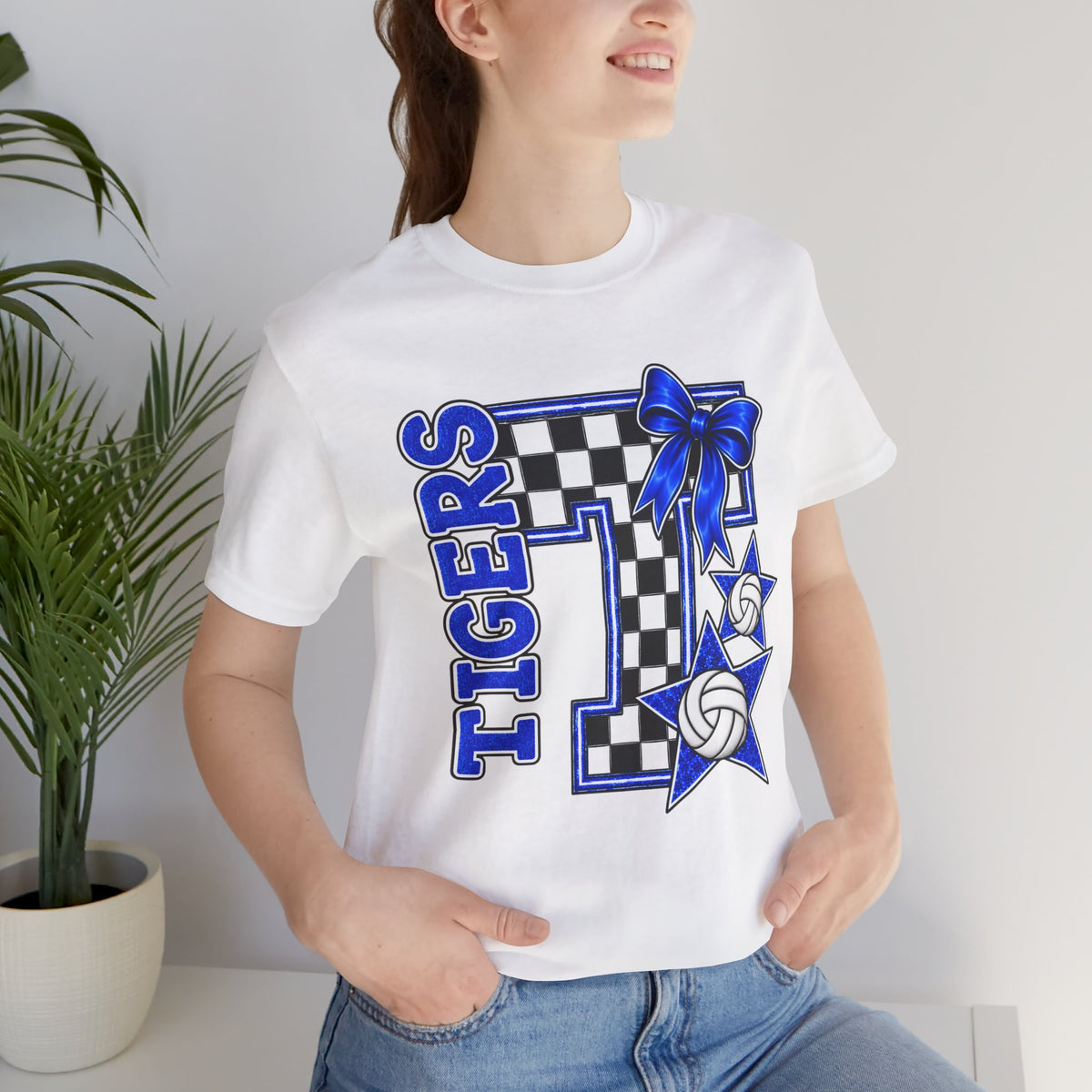 Tigers Checkered Volleyball Tee