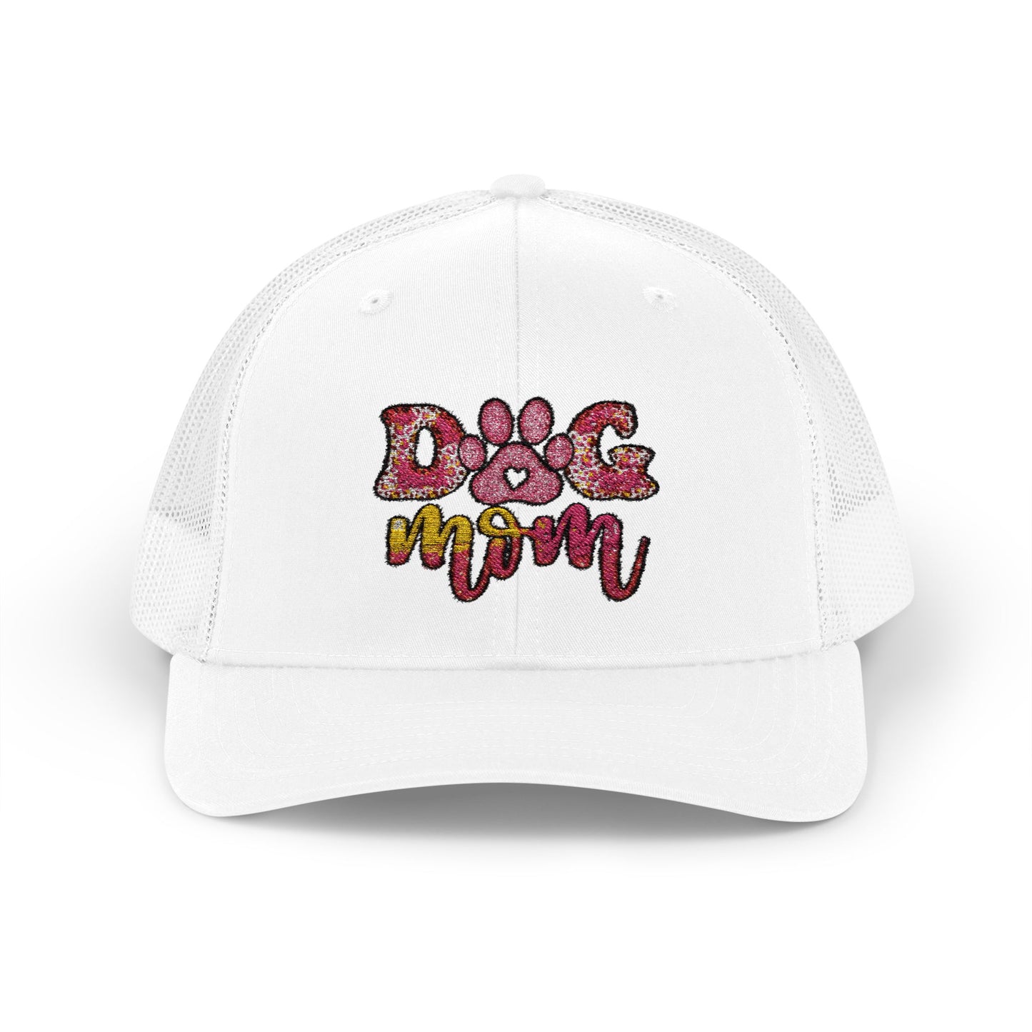 Dog Mom Glitter Paw Trucker Hat