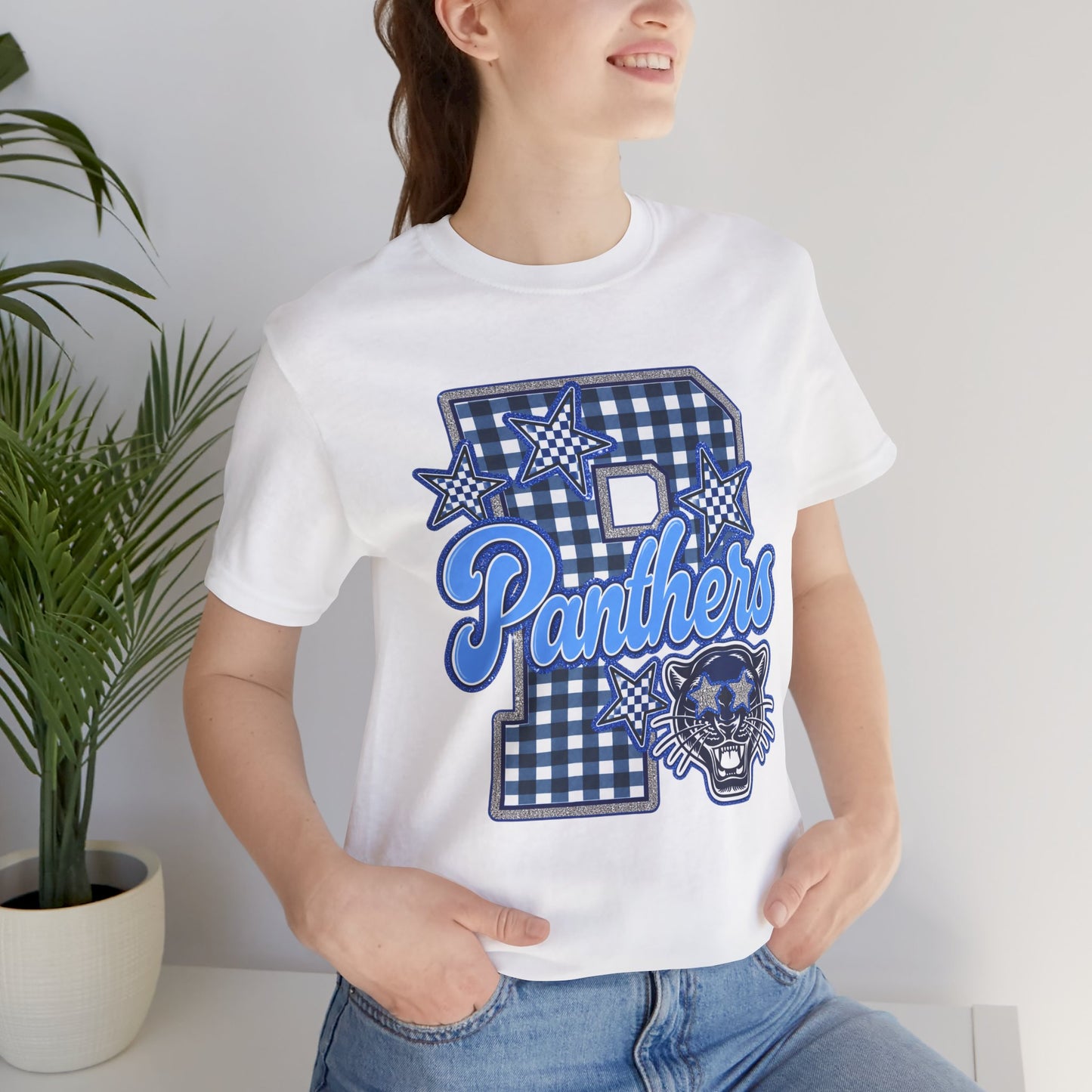 Memorial Panthers Gingham Tee - Custom