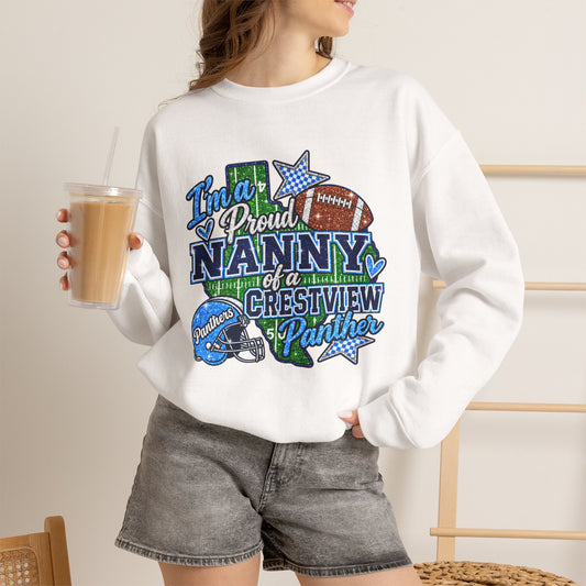 Proud Nanny Football Sweatshirt - Crestview Panthers