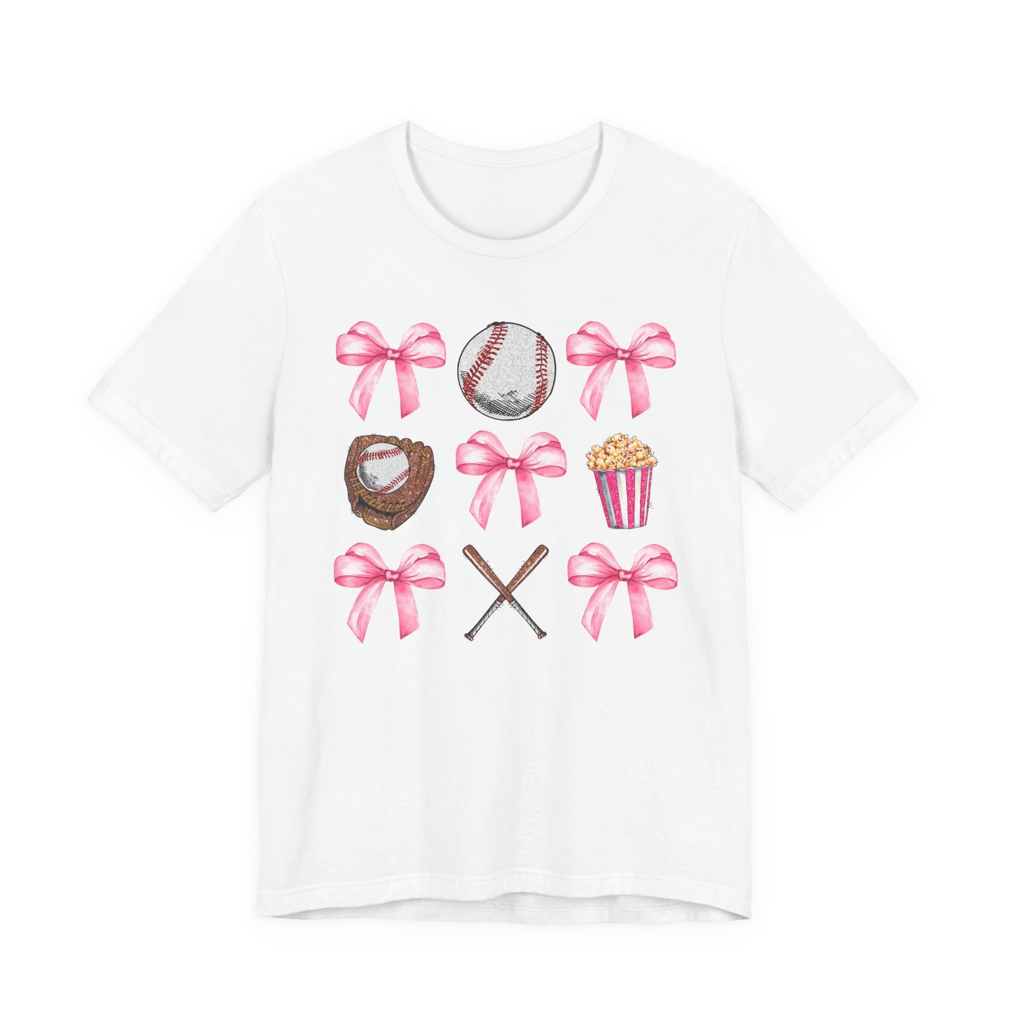 Pink Bows, Glove & Bat Tee