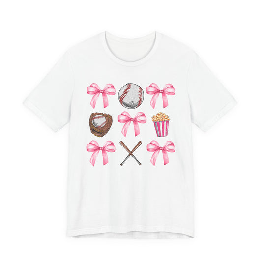 Pink Bows, Glove & Bat Tee
