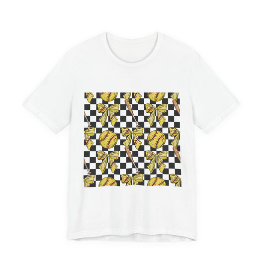 Checkered Softball Tee