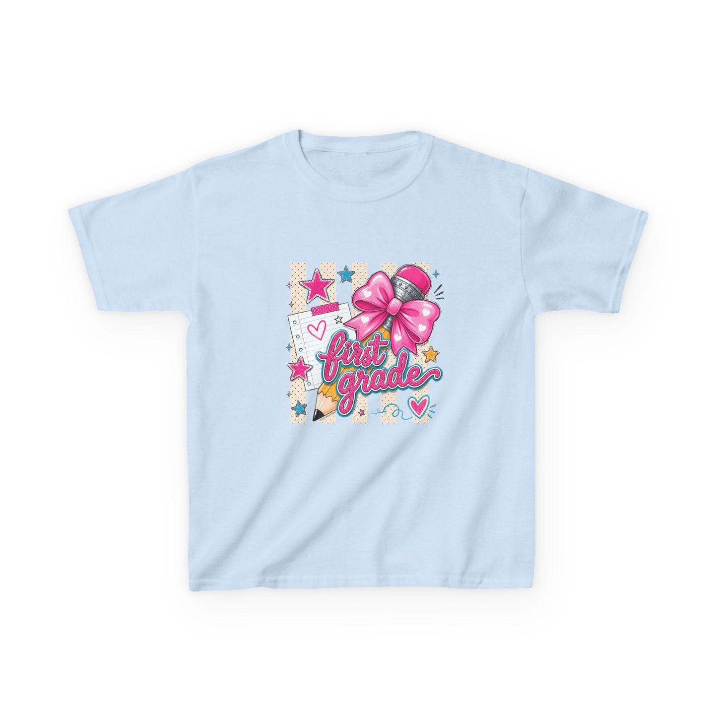 First Grade Pink Bow Back-to-School Tee