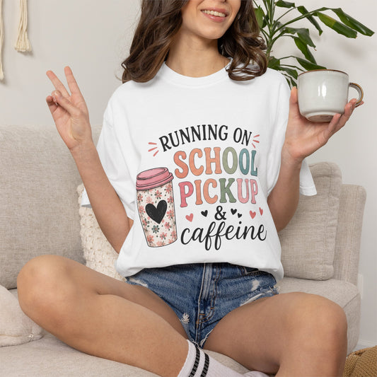 Running On School Pickup & Caffeine Tee